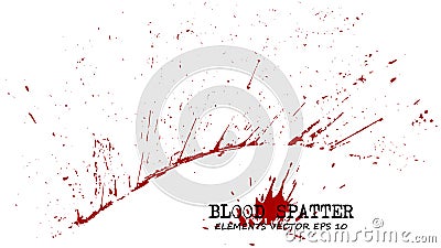 Blood splatter elements on white background . Criminal concept . Vector Vector Illustration