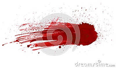 Blood splatter painted vector isolated on white for design. Red dripping blood drop Vector Illustration