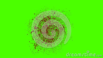 Blood Splatter on Wall with Drops on a Green Screen Stock Video - Video
