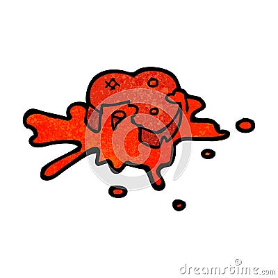 blood splattered heart cartoon Vector Illustration
