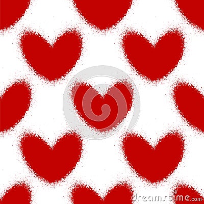 Blood splatters and hearts seamless pattern Vector Illustration