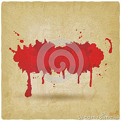 Blood stain on grunge background Cartoon Illustration