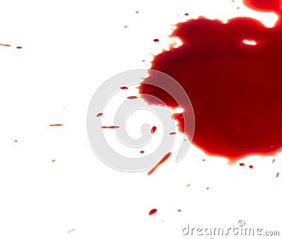 Blood stains on white Stock Photo