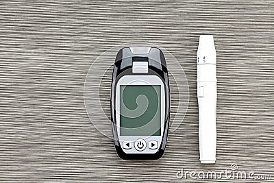 Blood sugar measurement, Diabetic kit. Stock Photo