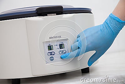 Blood test in a centrifuge Stock Photo