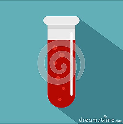 Blood test icon, flat style Vector Illustration