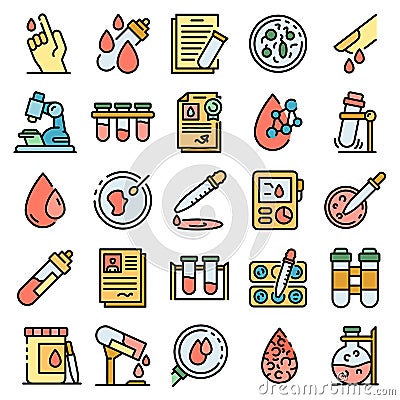 Blood test icons vector flat Vector Illustration