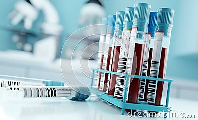 Blood Test Results In A Medical Lab Cartoon Illustration