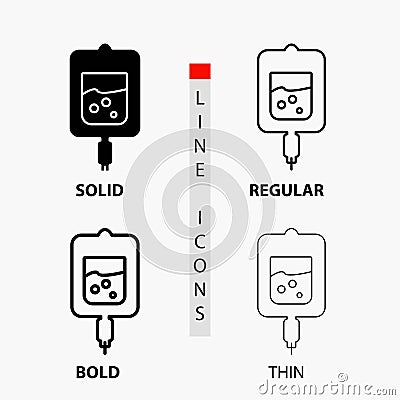 blood, test, sugar test, samples Icon in Thin, Regular, Bold Line and Glyph Style. Vector illustration Vector Illustration