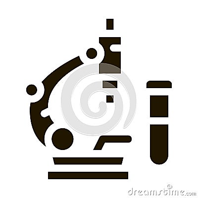 blood tests under microscope icon Vector Glyph Illustration Vector Illustration