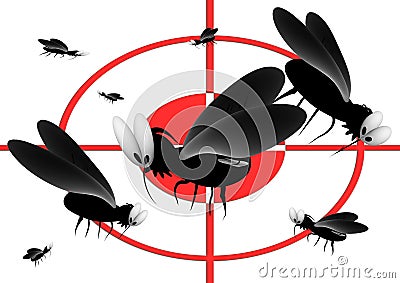 Blood thirsty mosquitoes Stock Photo