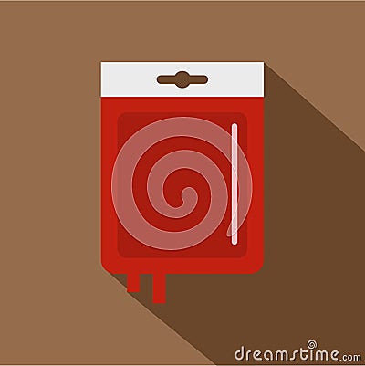 Blood transfusion icon, flat style Vector Illustration