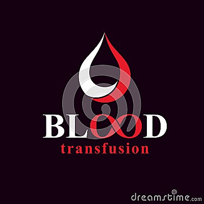 Blood transfusion inscription made with vector infinity symbol a Vector Illustration