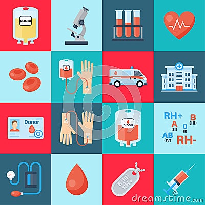 Blood transfusion set Vector Illustration