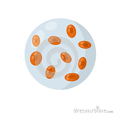 Blood under the microscope. Red cell analysis. Disease test Vector Illustration