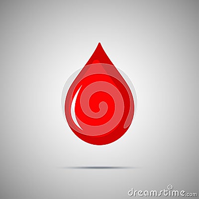 Blood Vector Icon. Red flat drop symbol Vector Illustration