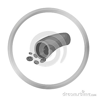 Blood vessel icon in monochrome style isolated on white background. Organs symbol stock vector illustration. Vector Illustration