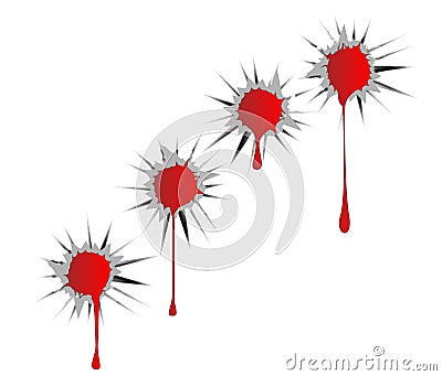 Blooded Bullet Holes Stock Photo