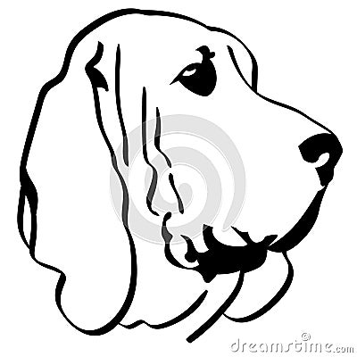 Bloodhound dog vector eps Hand drawn Crafteroks svg free, free svg file, eps, dxf, vector, logo, silhouette, icon, instant downloa Vector Illustration