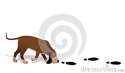 Bloodhound searching Vector Illustration