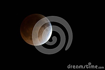 Bloodmoon lunar eclipse room for copy text Stock Photo