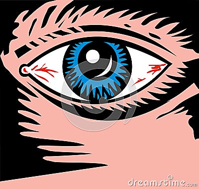 Bloodshot eyes looking at you Vector Illustration