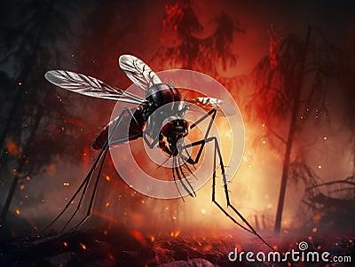 Mosquito Made With Generative AI illustration Cartoon Illustration