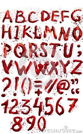 Bloody alphabet (font) Stock Photo