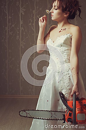 Bloody bride Stock Photo