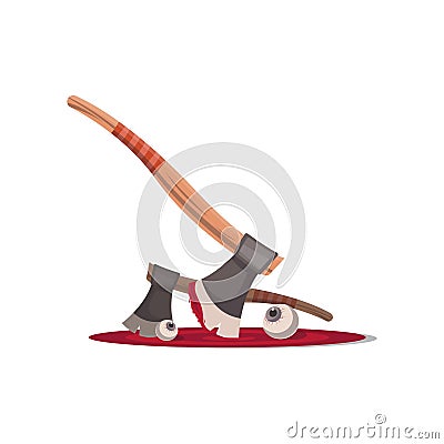 Bloody executioner ax isolated cartoon icon Vector Illustration
