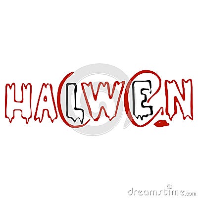 Bloody Halloween lettering for decorating your home on a festive Halloween night Vector Illustration