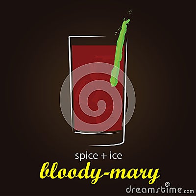 Bloody Mary - Classic Cocktail Vector Illustration