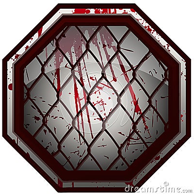 Bloody MMA Octagon Sign. Vector Illustration