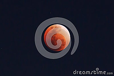 Bloody Moon on dark sky Stock Photo