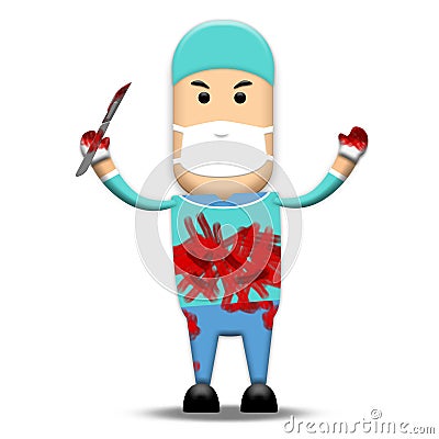 Bloody Surgeon Stock Photo