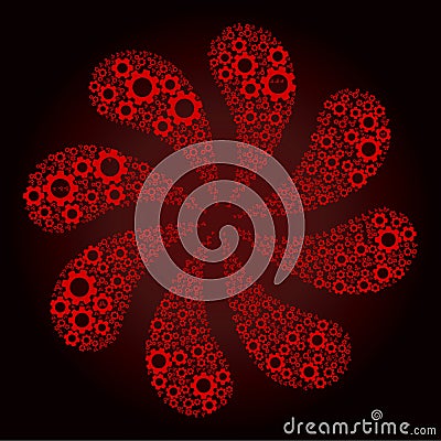 Bloody Top Gear Icon Twirl Flower Stock Photo