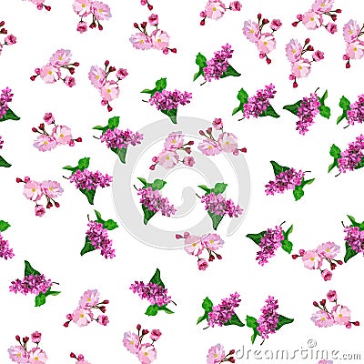 Blooming lilac flower Vector Illustration