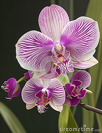 Blooming Purple orchid flower. Indoor pink flower Orchid Stock Photo