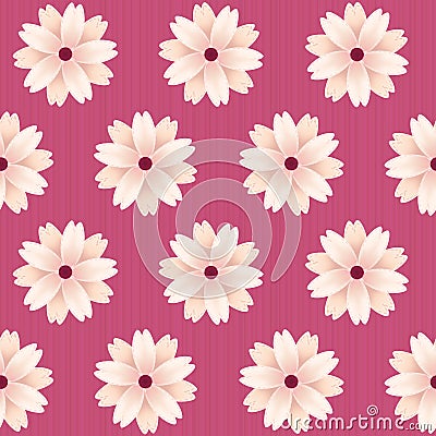 Blooming sakura flowers. Vector seamless pattern. Vector Illustration