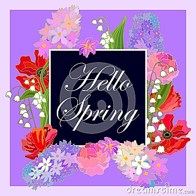 Blooming spring flowers. Stock Photo