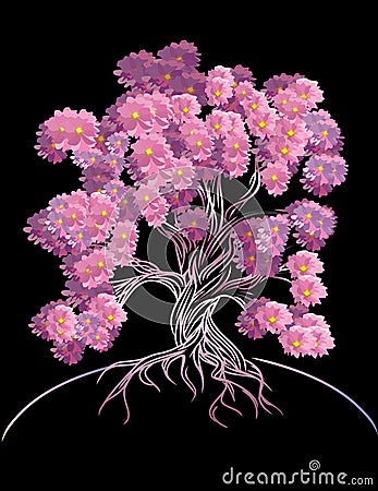 Blooming tree Vector Illustration