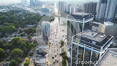 Bloor Street West Aerial Overhead Toronto Canada Buildings Islington Stock Photo