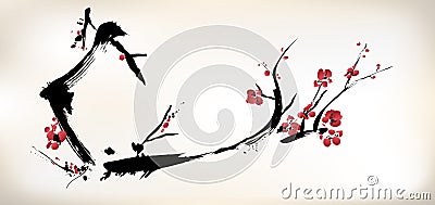 Blossom painting Vector Illustration