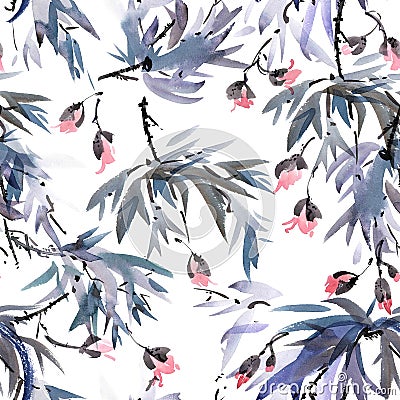 Blossom tree pattern Cartoon Illustration