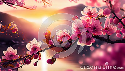 blossoming cherry flovers Stock Photo