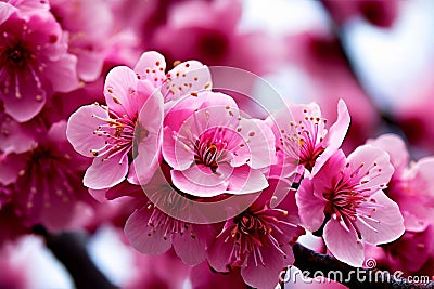 Blossoms The tree is adorned with a profusion of abstra Stock Photo