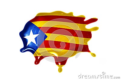 Blot with national flag of catalonia Stock Photo