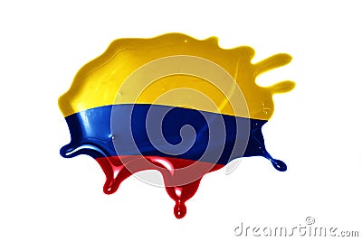 Blot with national flag of colombia Stock Photo