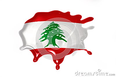 Blot with national flag of lebanon Stock Photo