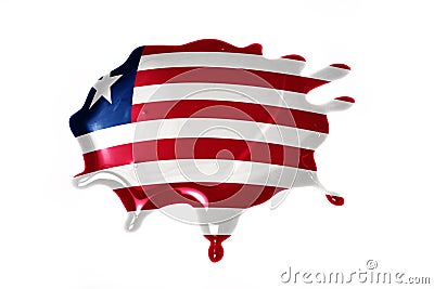 Blot with national flag of liberia Stock Photo